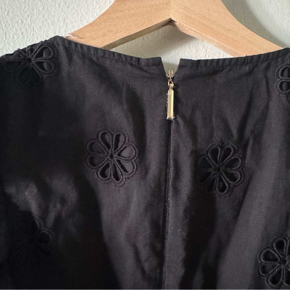 Kate Spade New York Clover Eyelet Jumpsuit‎ Black Sz 00 belt - Picture 6 of 8
